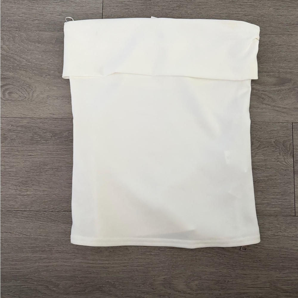 White Fold-Over zip top